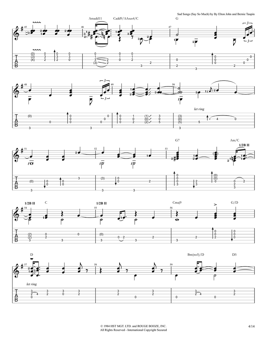 Sad Songs (Say So Much) Acoustic Guitar scores gallery preview page 4