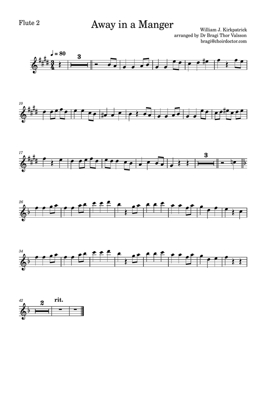 Away in a Manger - two Flutes with Piano accompaniment Flute Duet scores gallery preview page 6