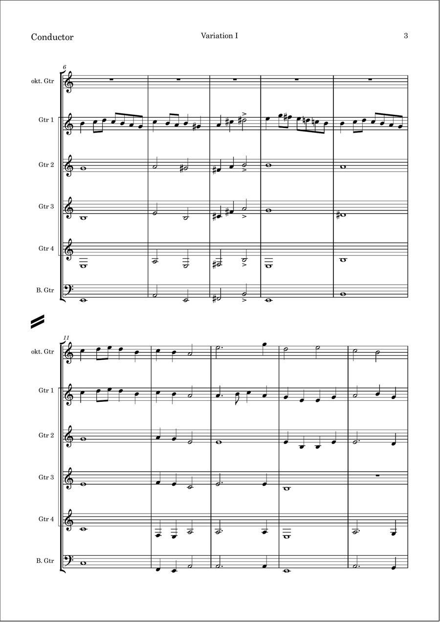 Tanz der Diener & Variation Guitar Ensemble scores gallery preview page 3