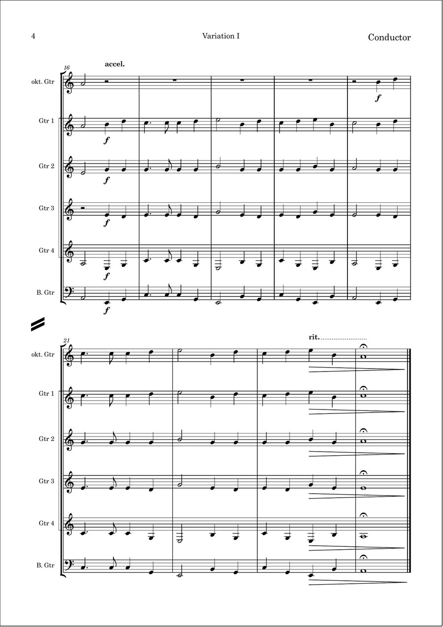 Tanz der Diener & Variation Guitar Ensemble scores gallery preview page 4