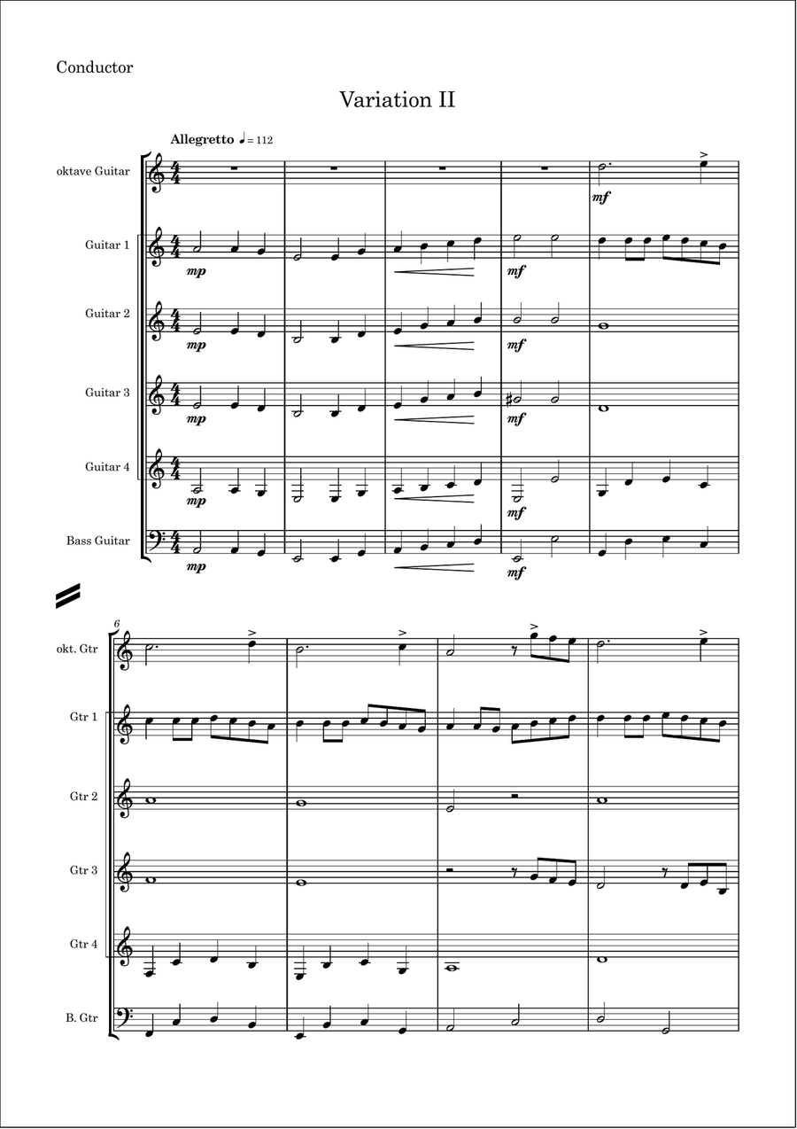 Tanz der Diener & Variation Guitar Ensemble scores gallery preview page 5