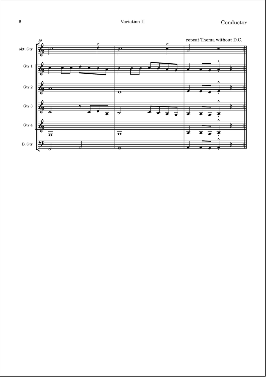 Tanz der Diener & Variation Guitar Ensemble scores gallery preview page 6