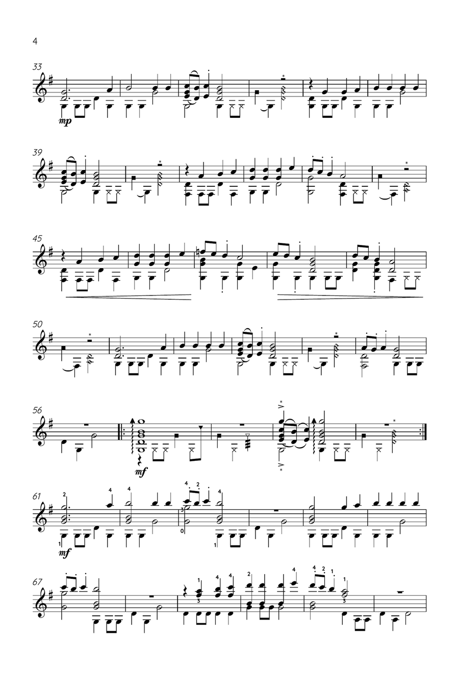 Carol Of The Drum Acoustic Guitar scores gallery preview page 4
