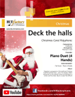 Deck the halls - Christmas Carol Polyphonic - Piano Duet (4 Hands) - F
