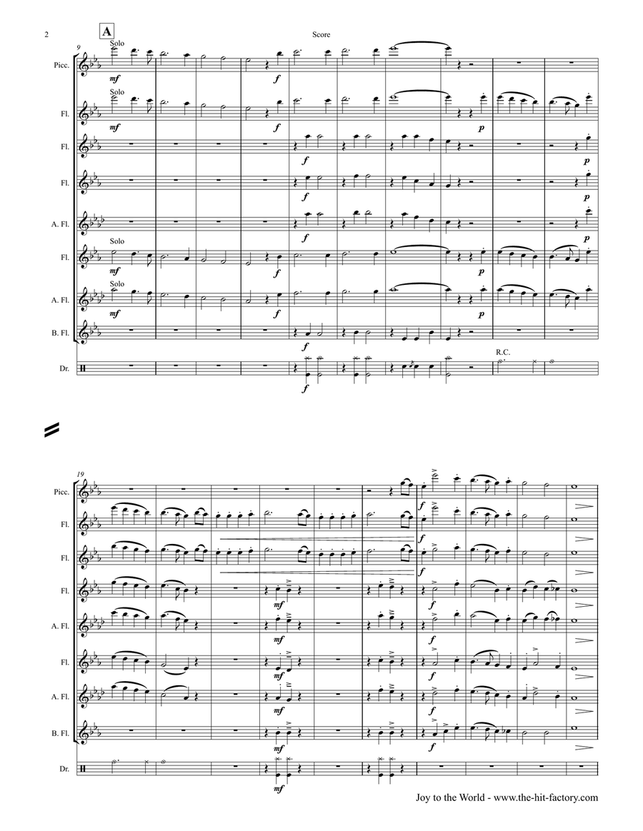 Joy to the World - Second Line Groove - Flute Quintet - Eb Woodwind Ensemble scores gallery preview page 3