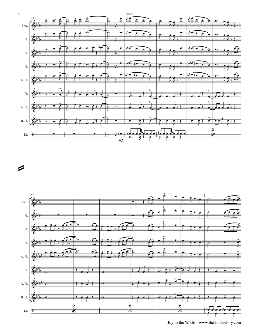 Joy to the World - Second Line Groove - Flute Quintet - Eb Woodwind Ensemble scores gallery preview page 5