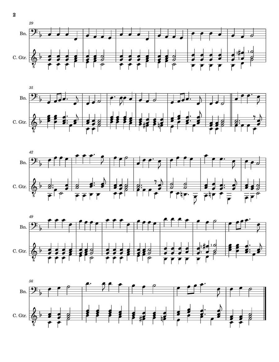 Hark! The Herald Angels Sing - Arranged for Bassoon and Classical Guitar (Score and Parts) Chamber Music scores gallery preview page 2