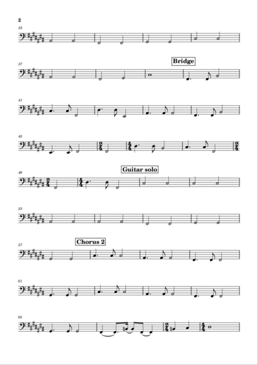 Making Love Out Of Nothing At All Bass Guitar scores gallery preview page 2