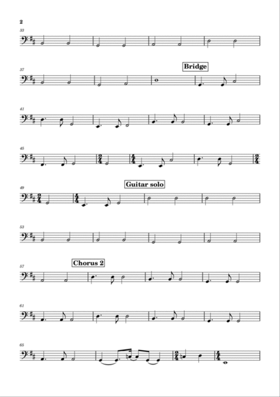 Making Love Out Of Nothing At All Bass Guitar scores gallery preview page 2