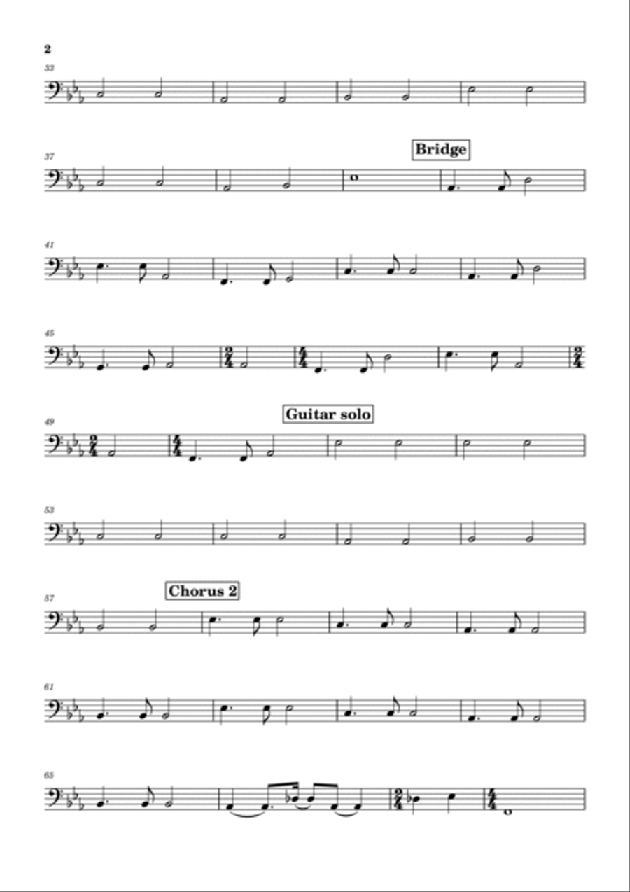 Making Love Out Of Nothing At All Bass Guitar scores gallery preview page 2