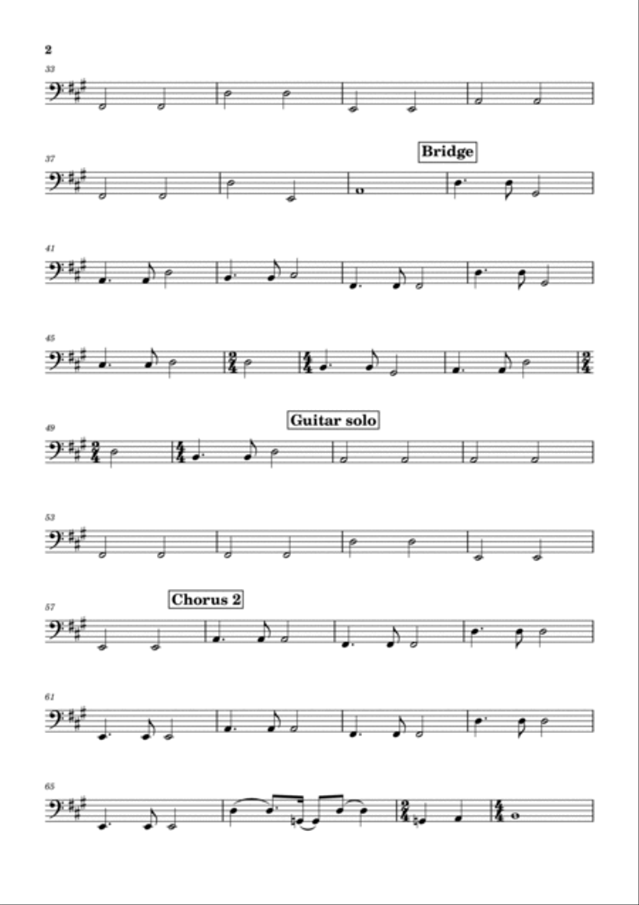Making Love Out Of Nothing At All Bass Guitar scores gallery preview page 2