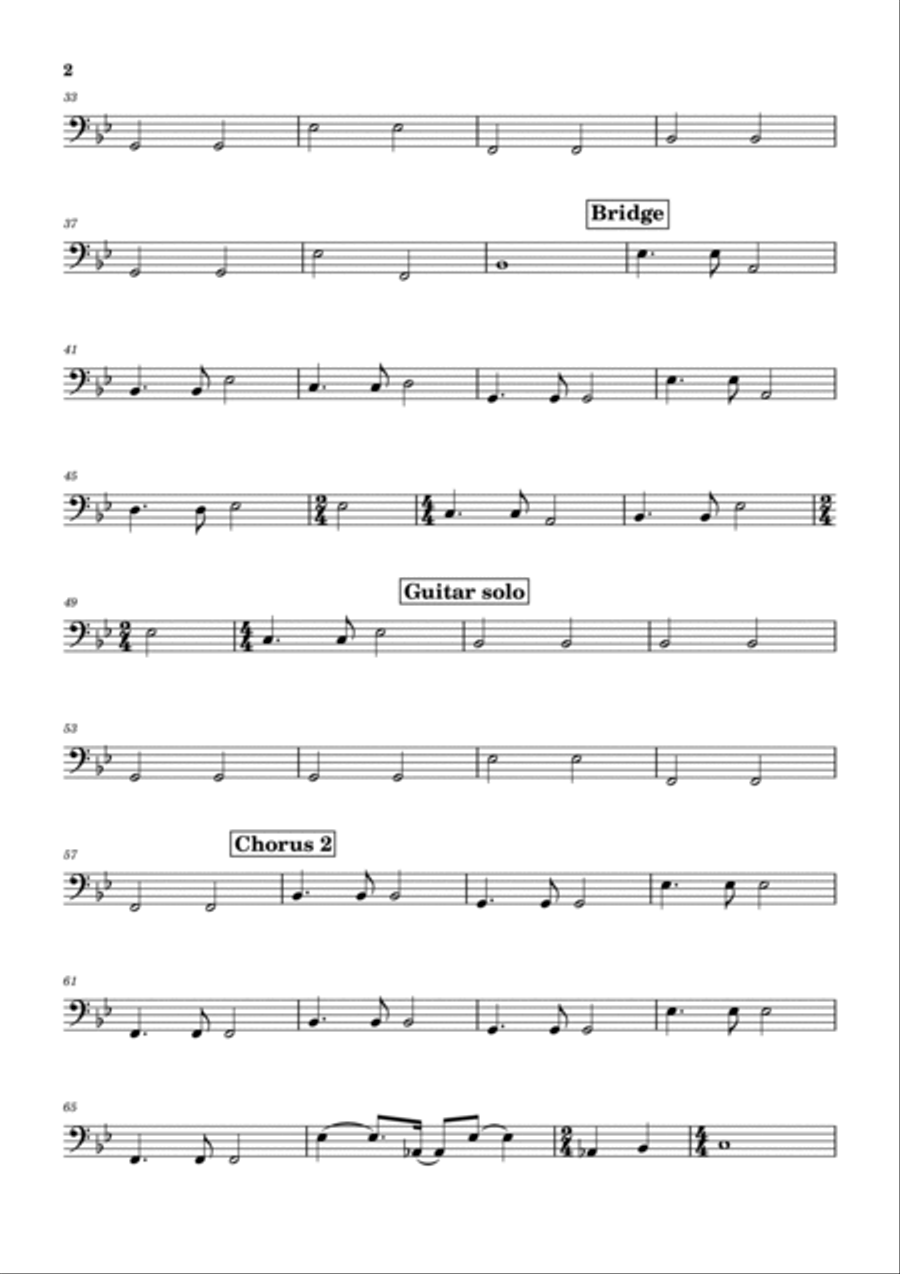 Making Love Out Of Nothing At All Bass Guitar scores gallery preview page 2