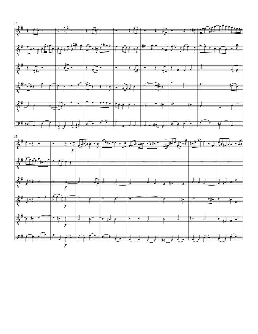 Aria: Es ist vollbracht from Cantata BWV 159 (arrangement for 6 recorders (SATTTB)) Soprano Recorder scores gallery preview page 3