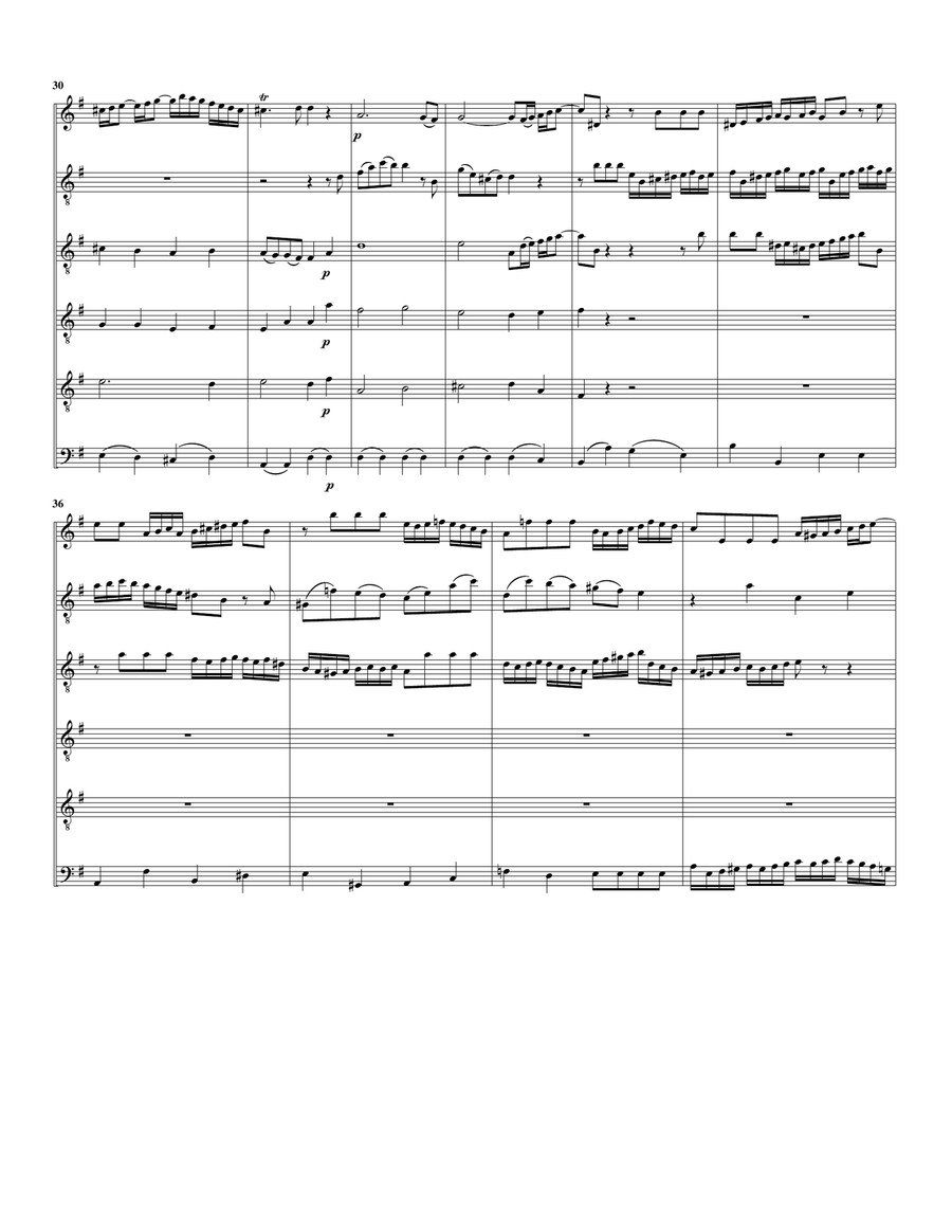 Aria: Es ist vollbracht from Cantata BWV 159 (arrangement for 6 recorders (SATTTB)) Soprano Recorder scores gallery preview page 4