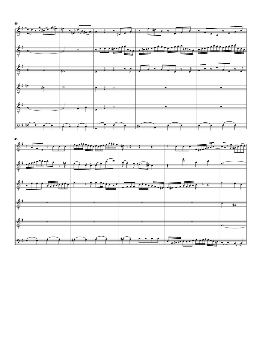 Aria: Es ist vollbracht from Cantata BWV 159 (arrangement for 6 recorders (SATTTB)) Soprano Recorder scores gallery preview page 5