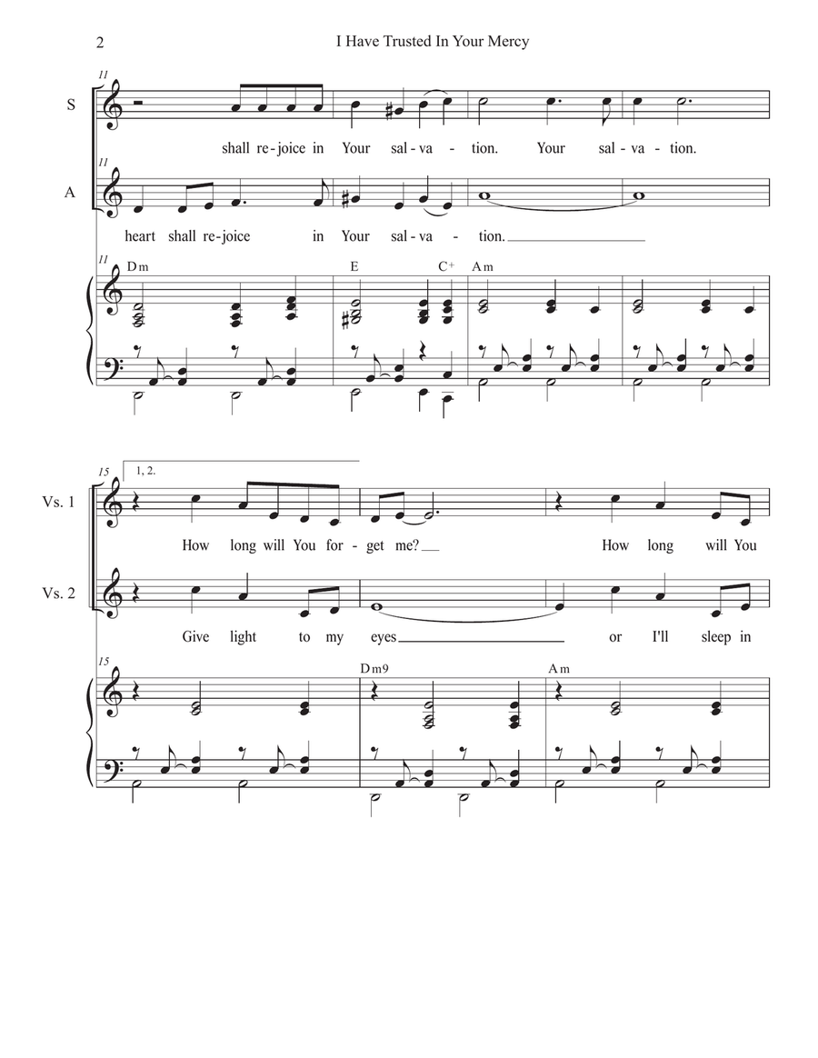 I Have Trusted In Your Mercy (2-part choir - (SA) SA scores gallery preview page 2