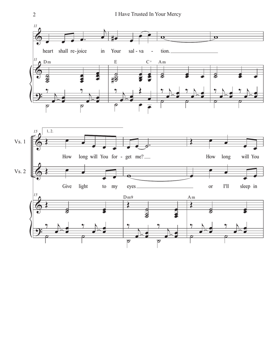 I Have Trusted In Your Mercy (Vocal solo) Piano, Vocal scores gallery preview page 2