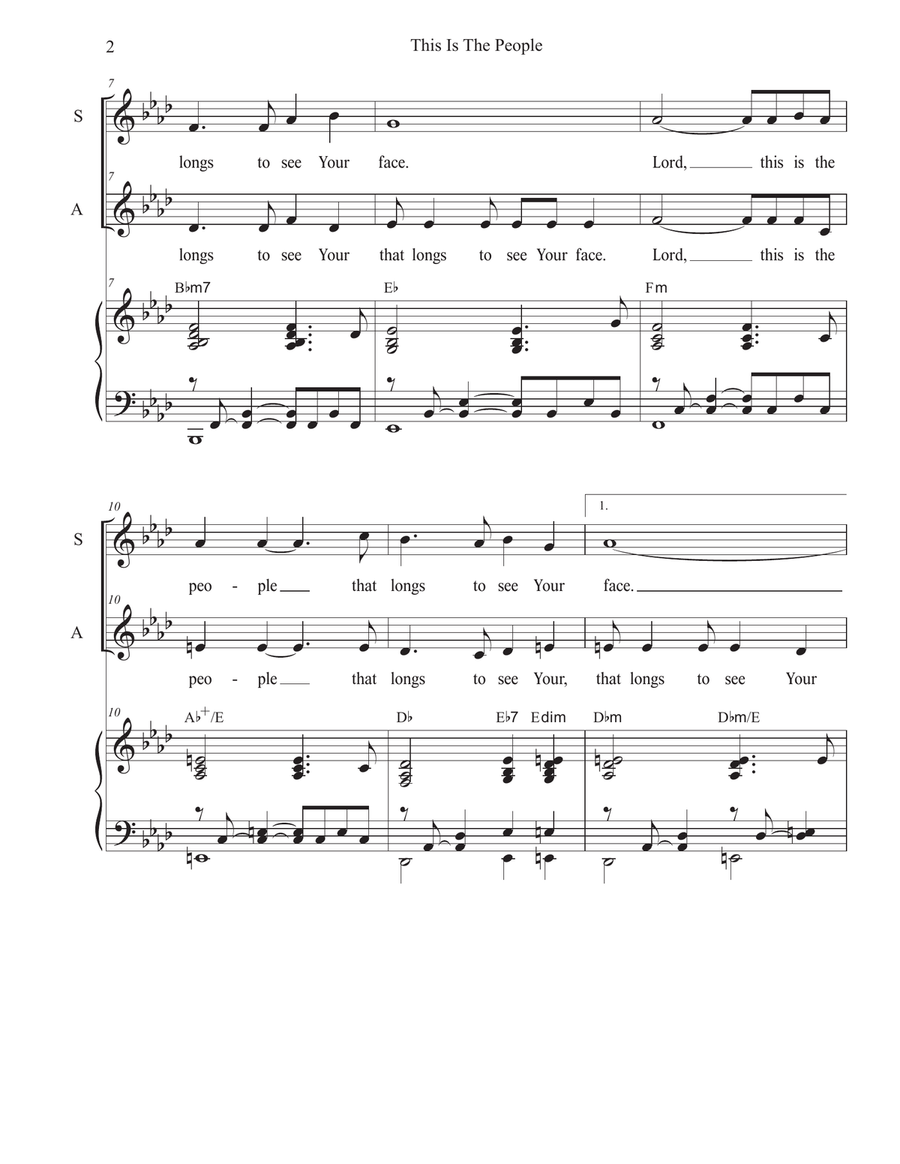 This Is The People (Duet for Soprano and Alto solo) Alto Voice scores gallery preview page 2