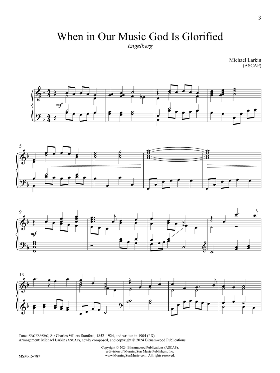 When in Our Music God Is Glorified Piano Solo scores gallery preview page 3