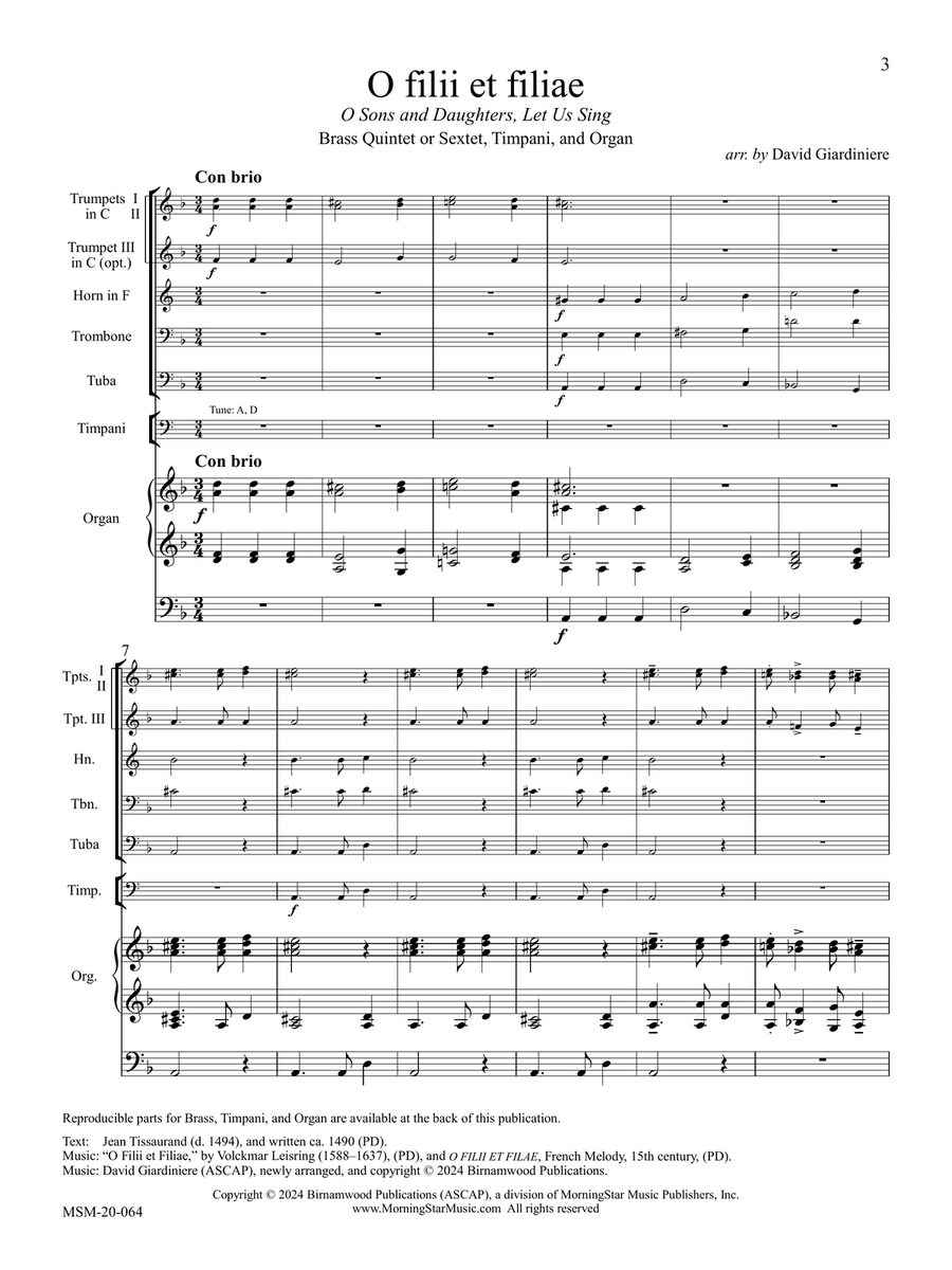 O filii et filiae O filii et filiae Chamber Music scores gallery preview page 5