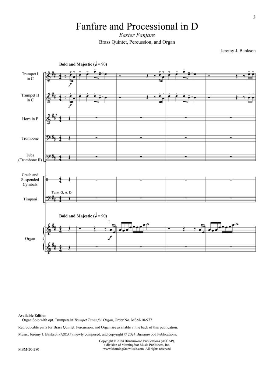 Fanfare & Processional in D Horn scores gallery preview page 5