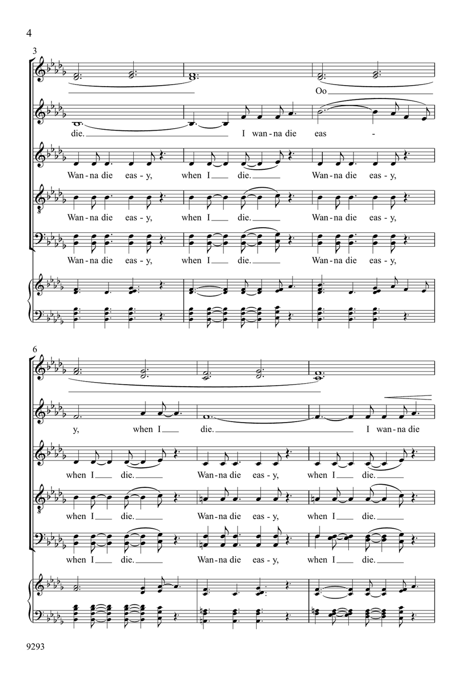 Wanna Die Easy, When I Die Divisi scores gallery preview page 4