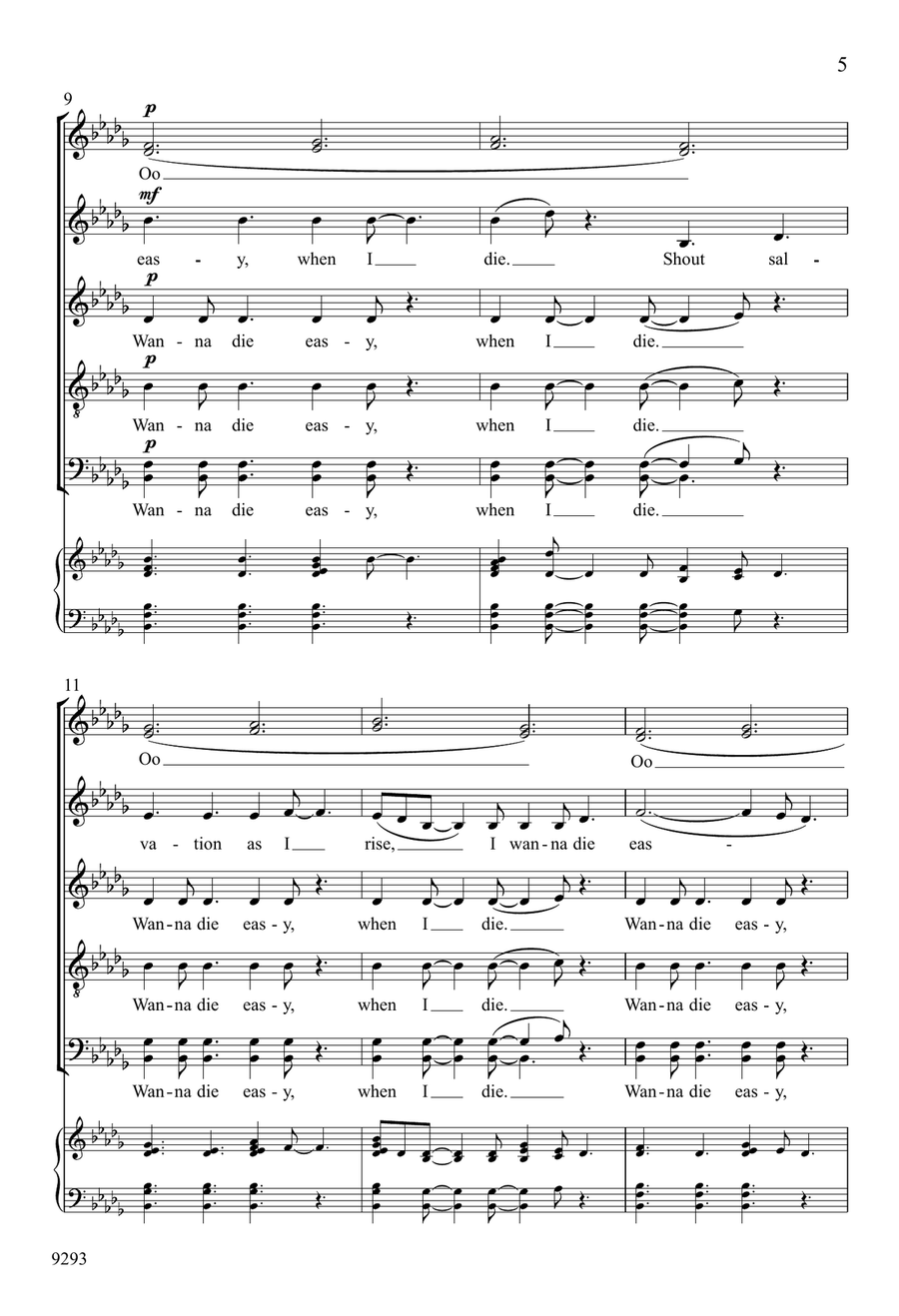 Wanna Die Easy, When I Die Divisi scores gallery preview page 5
