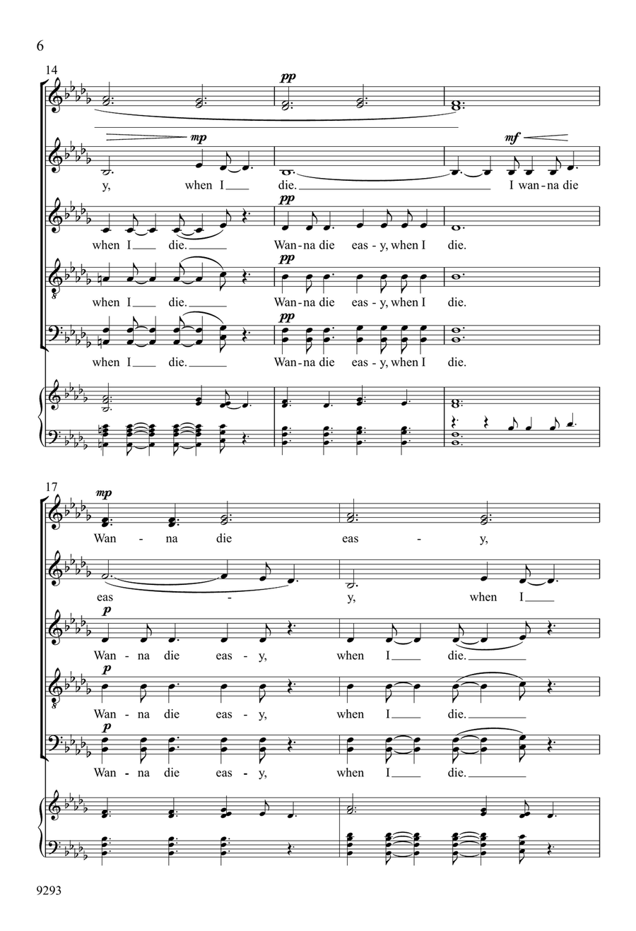 Wanna Die Easy, When I Die Divisi scores gallery preview page 6