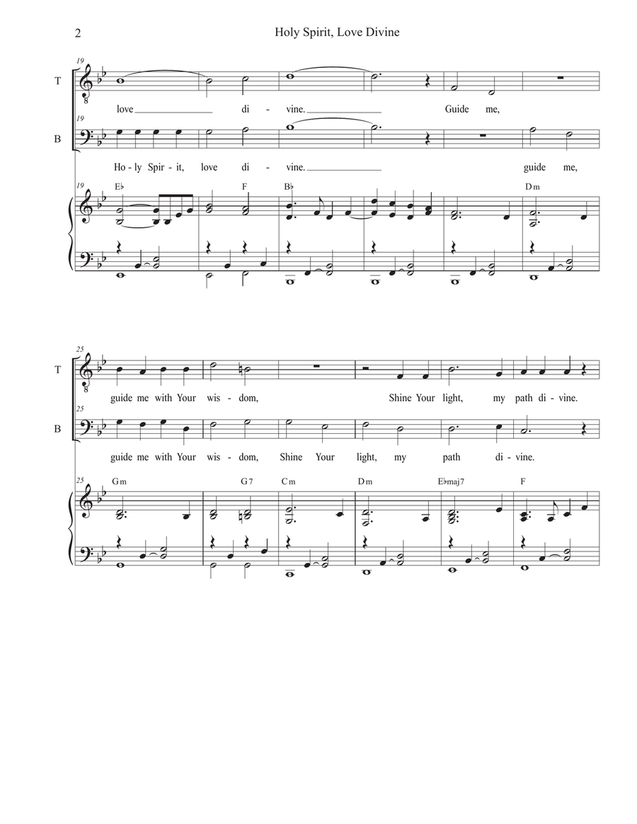 Holy Spirit, Love Divine (Duet for Tenor and Bass solo) Tenor Voice scores gallery preview page 2