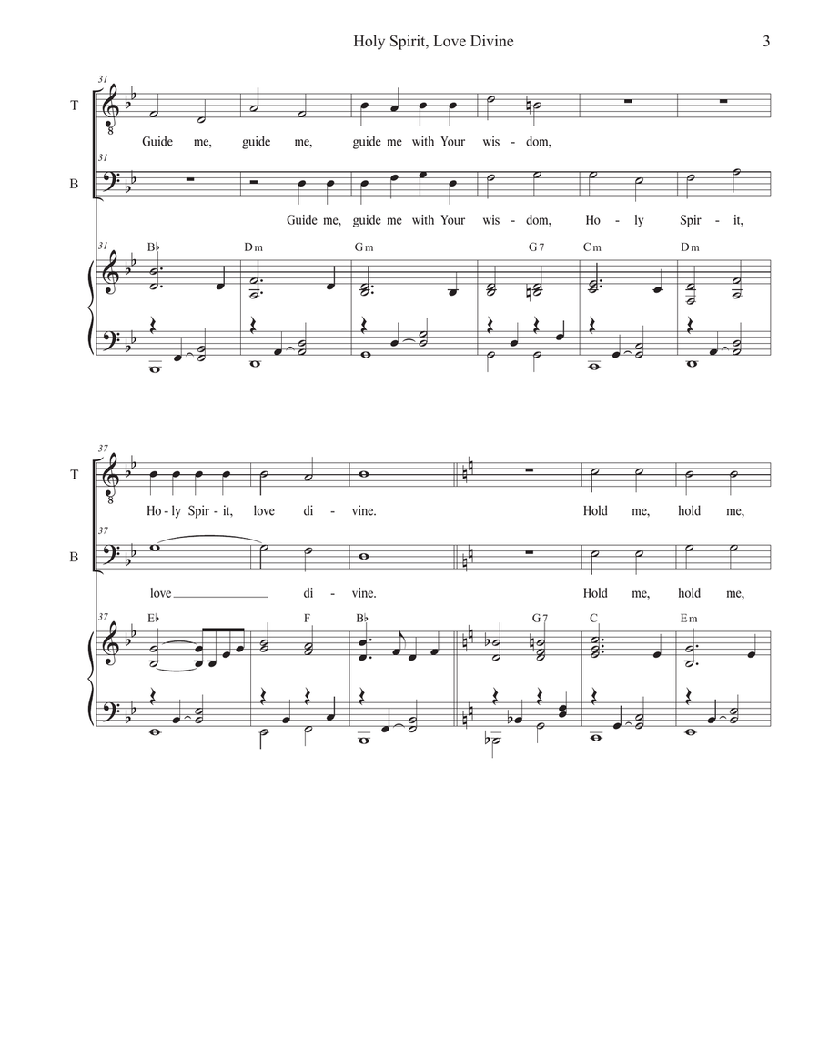 Holy Spirit, Love Divine (Duet for Tenor and Bass solo) Tenor Voice scores gallery preview page 3