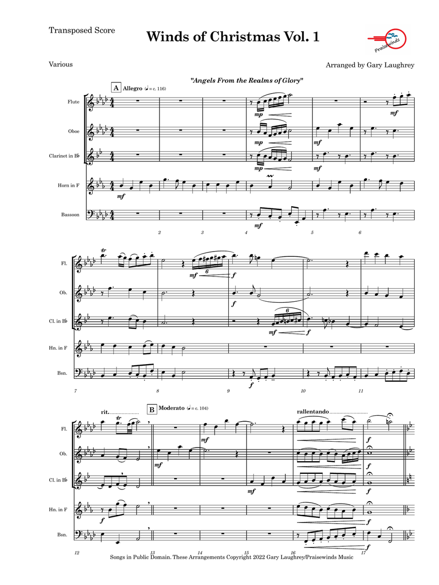 Winds of Christmas Vol. I Woodwind Quintet scores gallery preview page 2