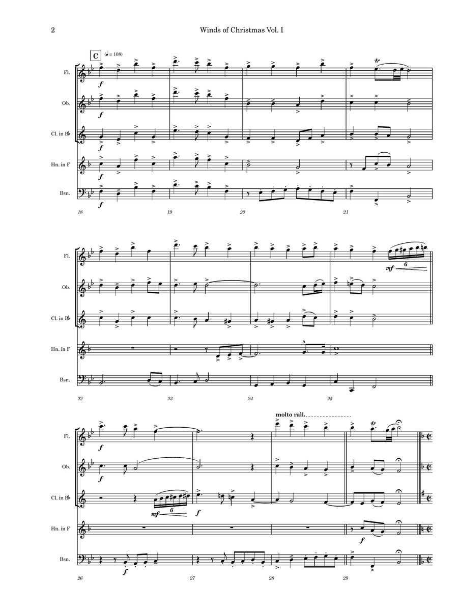 Winds of Christmas Vol. I Woodwind Quintet scores gallery preview page 3