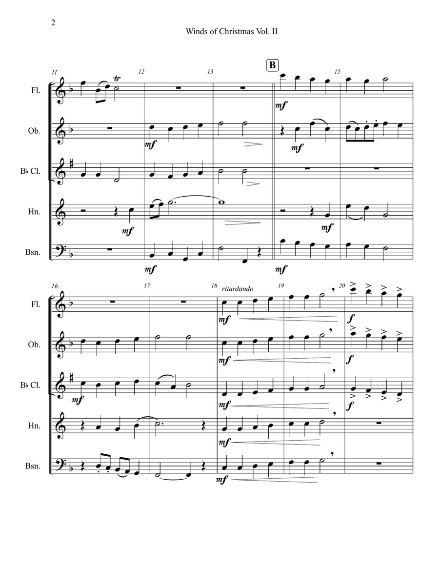 Winds of Christmas Vol. II Woodwind Quintet scores gallery preview page 3