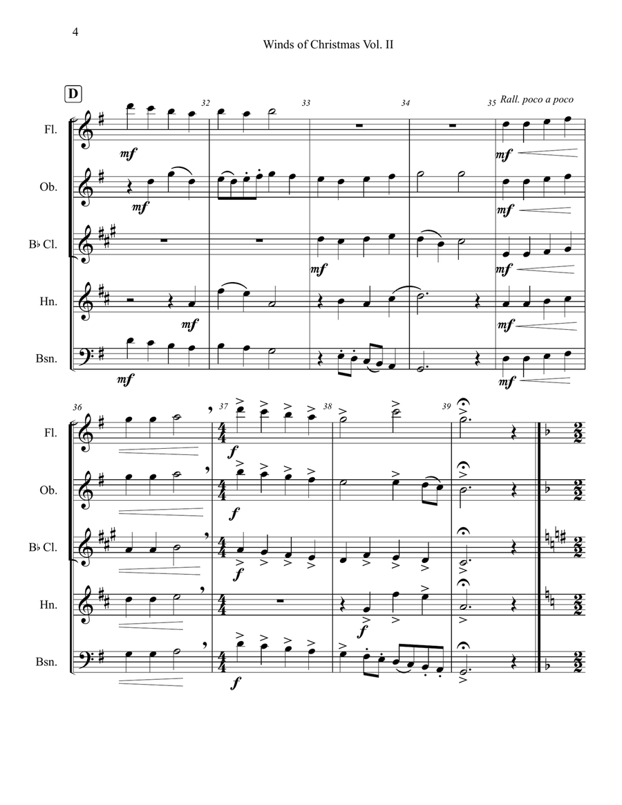 Winds of Christmas Vol. II Woodwind Quintet scores gallery preview page 5