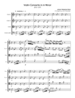 Bach Concerto for Violin in A Minor BWV 1041 II. Andante (string quartet)