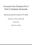 Clarinet Concert No 5 Part 2 Andante Pastorale