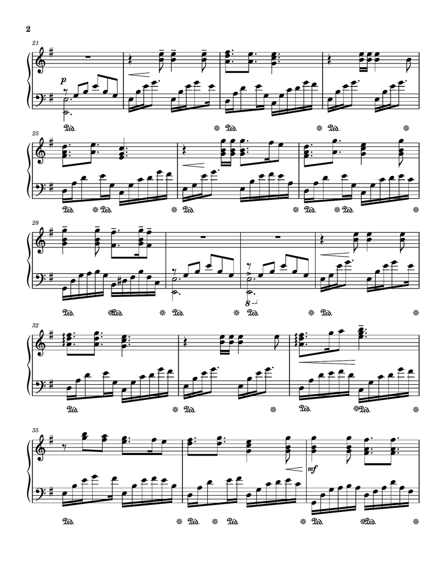 Nothing Else Matters Piano Solo scores gallery preview page 2