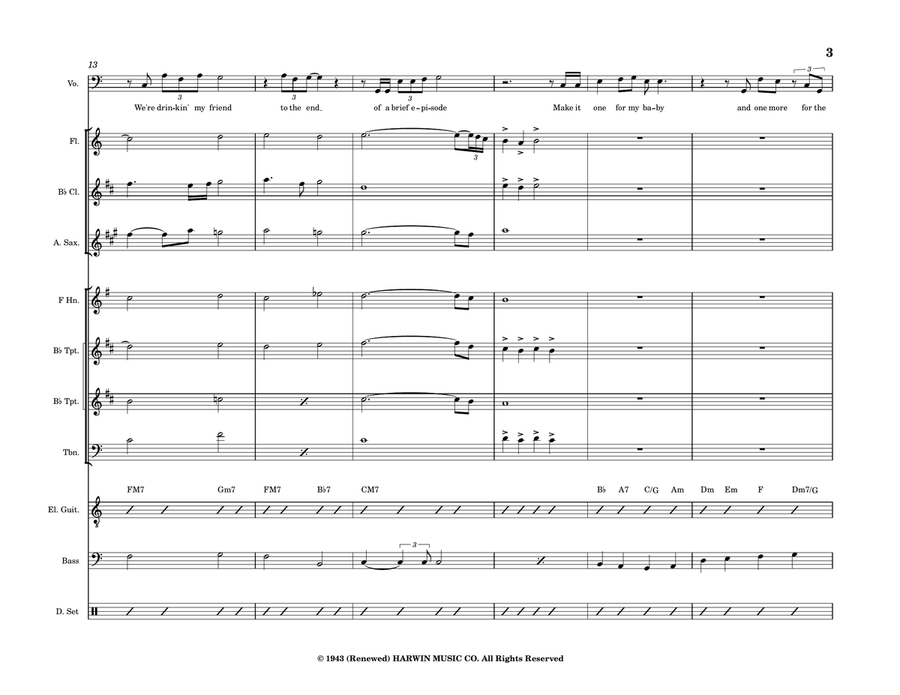 One For My Baby (And One More For The Road) Jazz Ensemble scores gallery preview page 3
