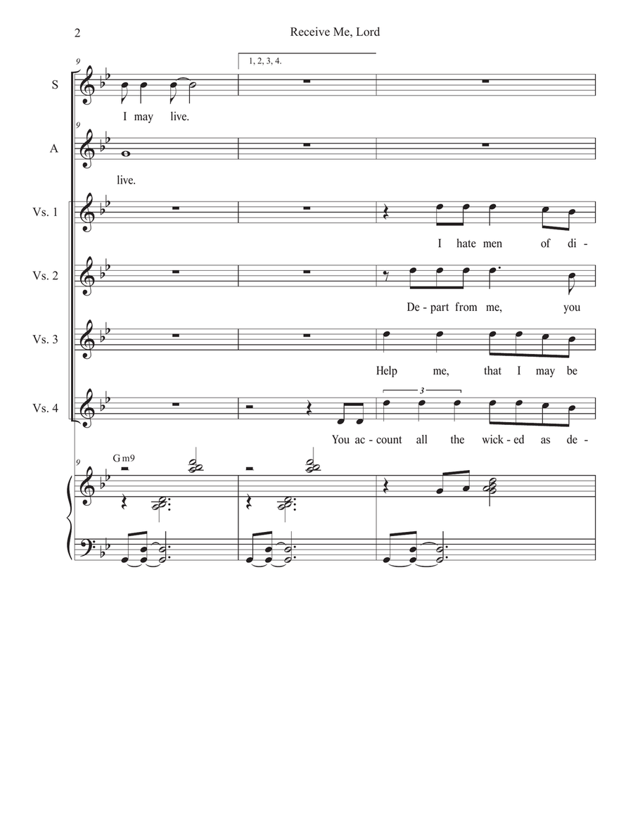 Receive Me, Lord (2-part choir - (SA) SA scores gallery preview page 2