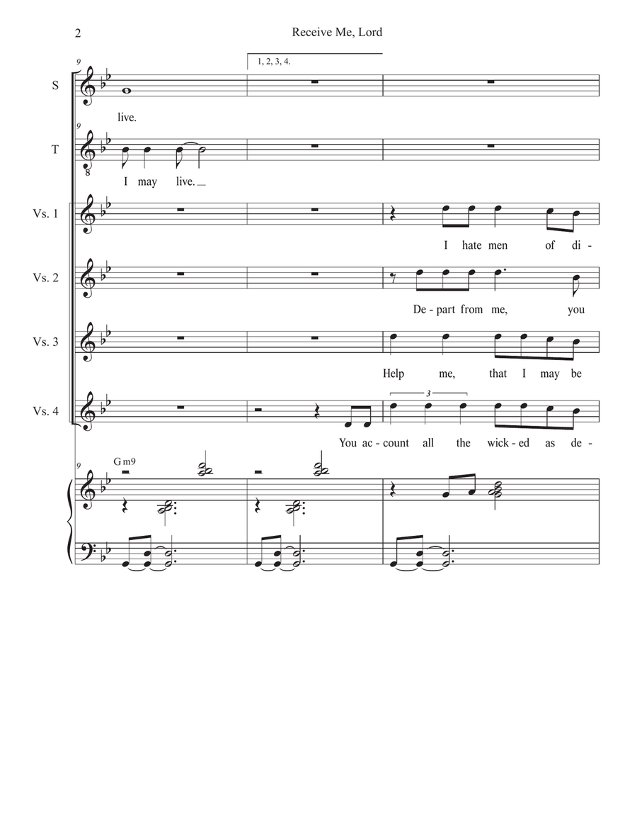Receive Me, Lord (2-part choir - (Soprano and Tenor) 2-Part scores gallery preview page 2