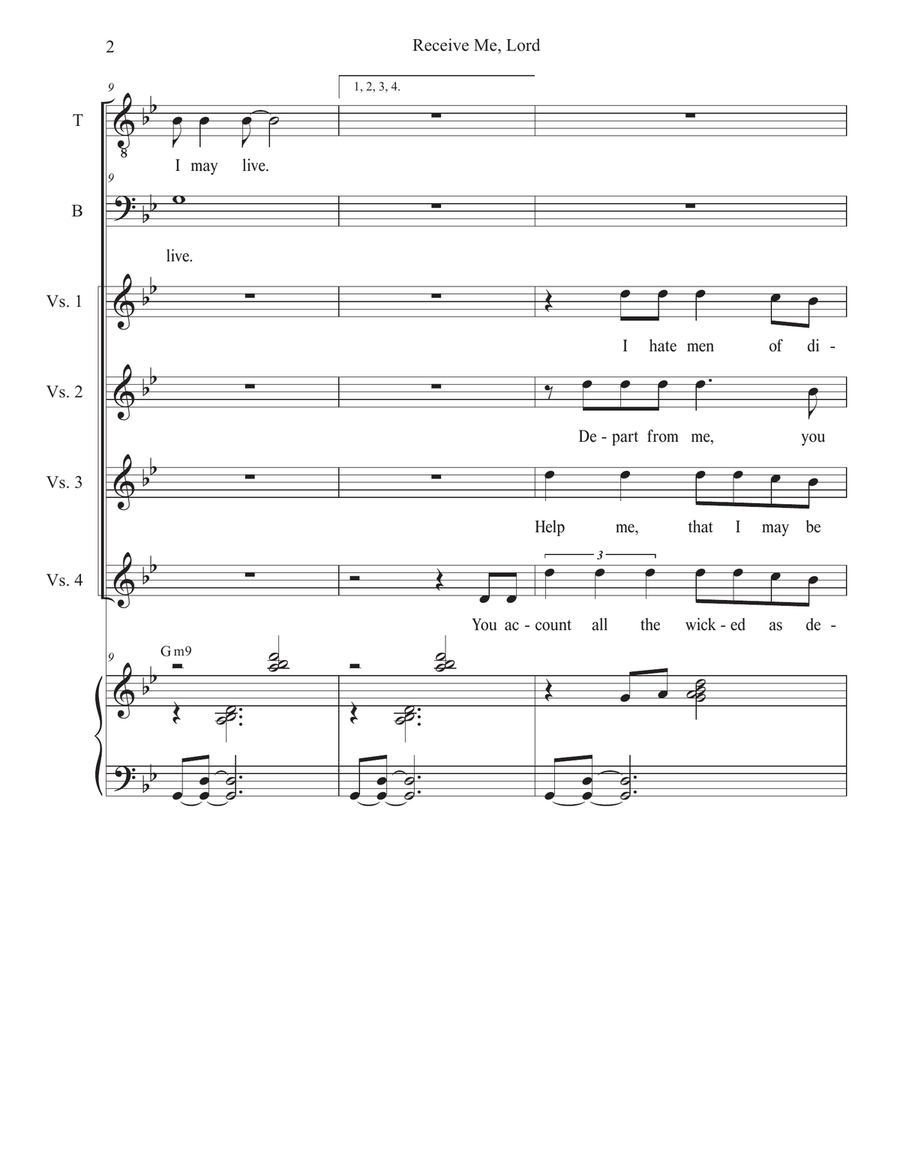 Receive Me, Lord (2-part choir - (TB) TB scores gallery preview page 2