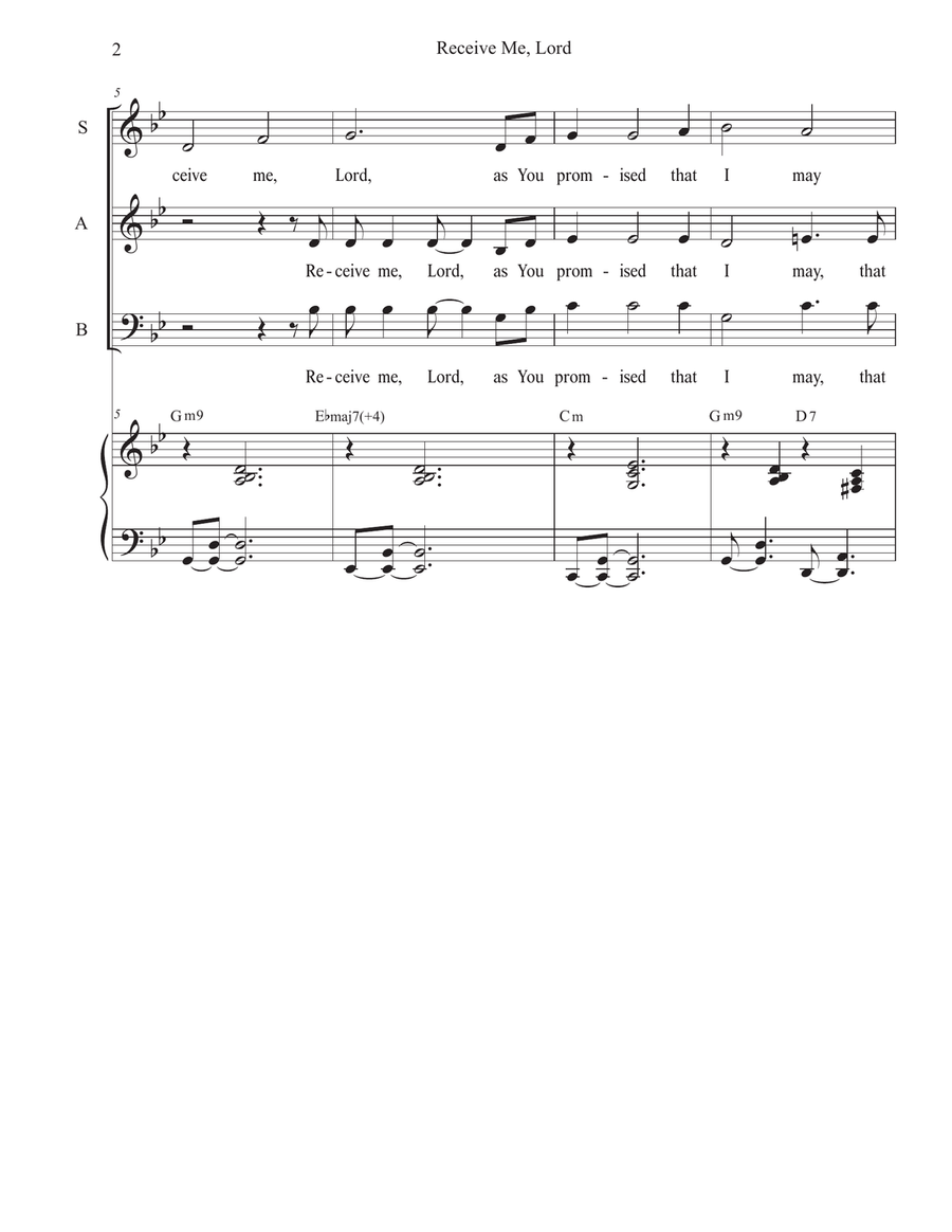 Receive Me, Lord (SAB) Receive Me, Lord (SAB) 3-Part scores gallery preview page 2