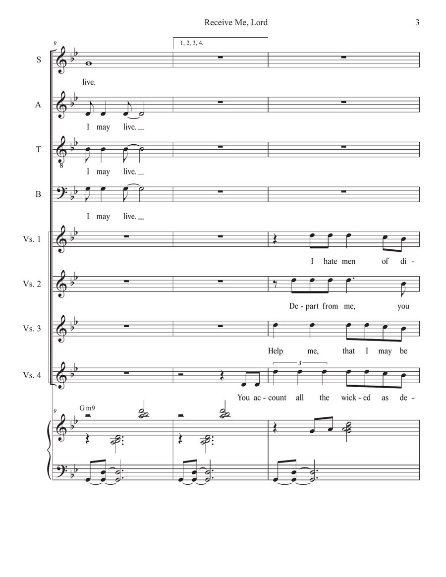 Receive Me, Lord (SATB) Receive Me, Lord (SATB) 4-Part scores gallery preview page 3