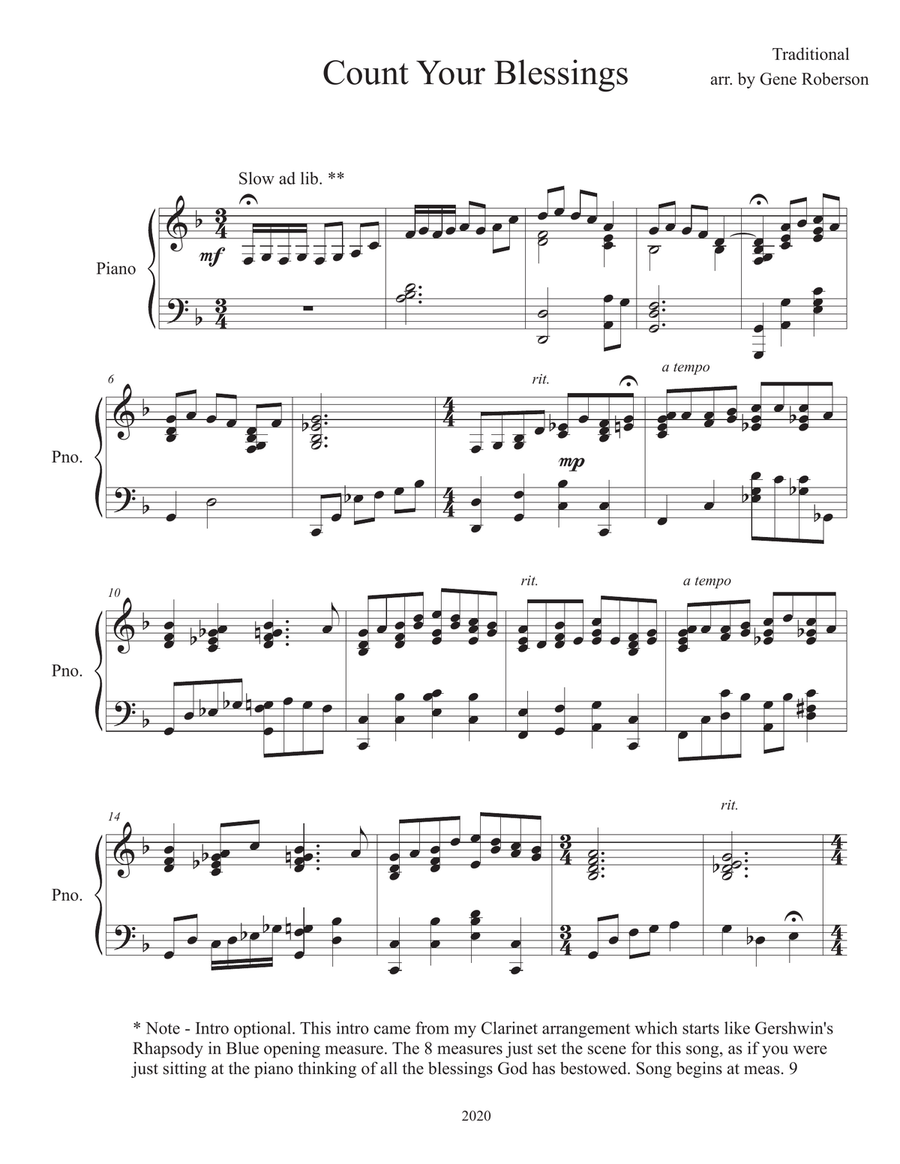 Count Your Blessings. Piano Solo Piano Solo scores gallery preview page 2
