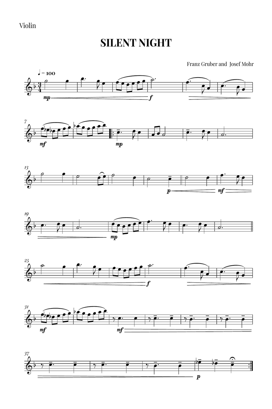 Silent night Silent night Piano scores gallery preview page 4