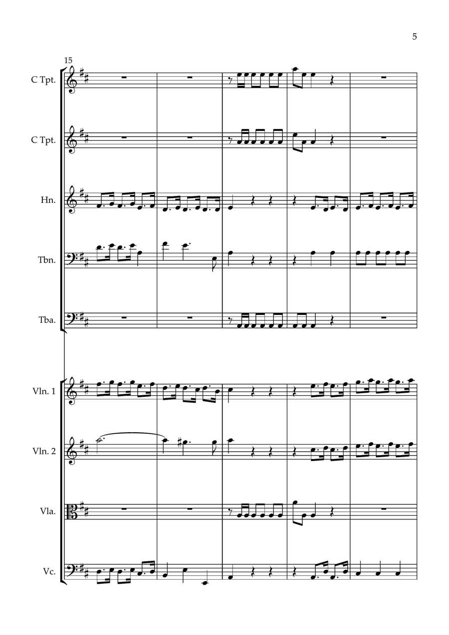 Allegro from 'The Musick for the Royal Fireworks' Large Ensemble scores gallery preview page 5