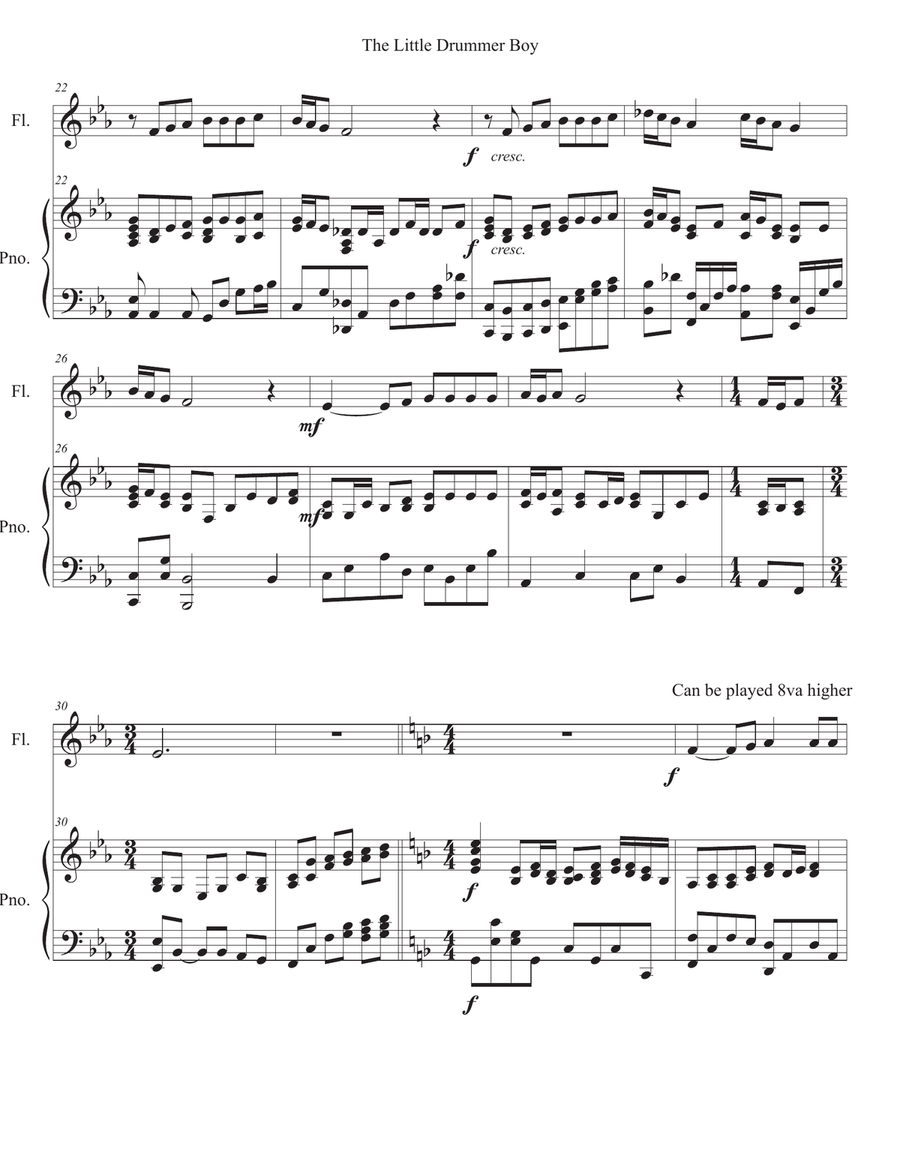The Little Drummer Boy The Little Drummer Boy Flute scores gallery preview page 4