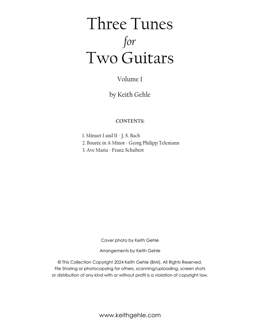 Three Tunes for Two Guitars, Volume 1 Acoustic Guitar scores gallery preview page 2