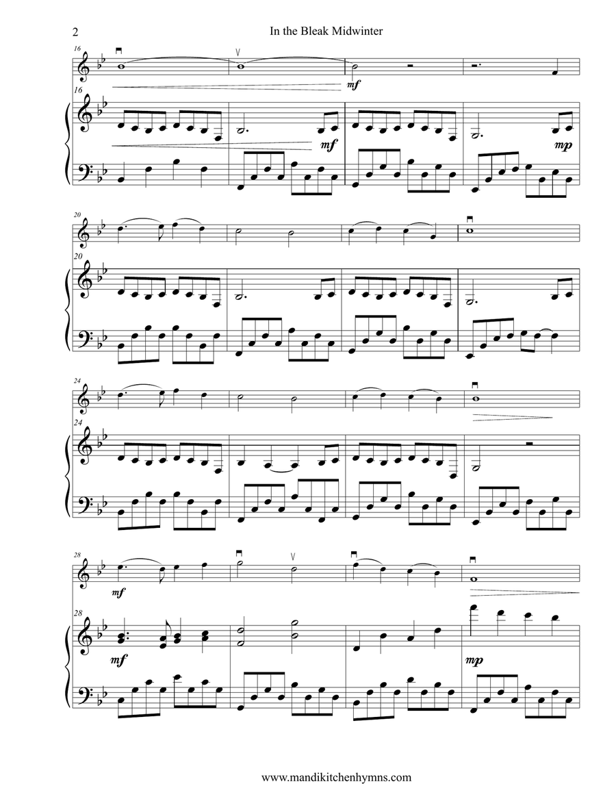 In the Bleak Midwinter String Duet scores gallery preview page 3