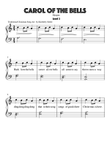 Щедрик/Carol of the Bells for Level 2 Piano (Beginning with Both Hands)